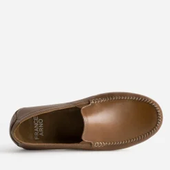 FRANCE ARNO Mocassins^Slip-on cuir COGNAC