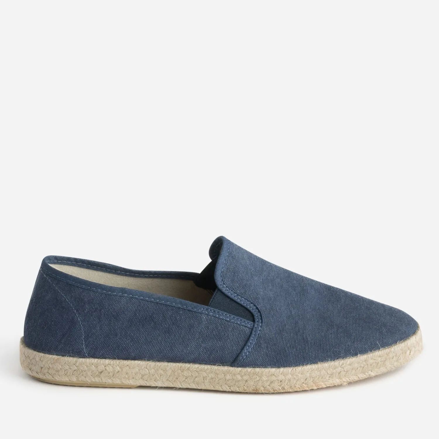 Eram Espadrilles^Slip-on marine en toile sur semelle corde BLEU