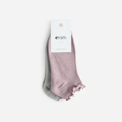 Eram Chaussettes & Collants^Socquettes et grise pailletées ROSE
