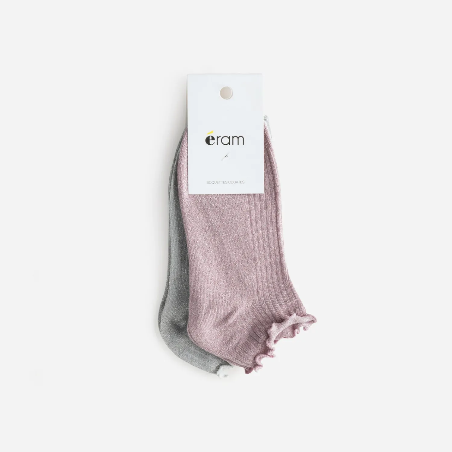 Eram Chaussettes & Collants^Socquettes et grise pailletées ROSE