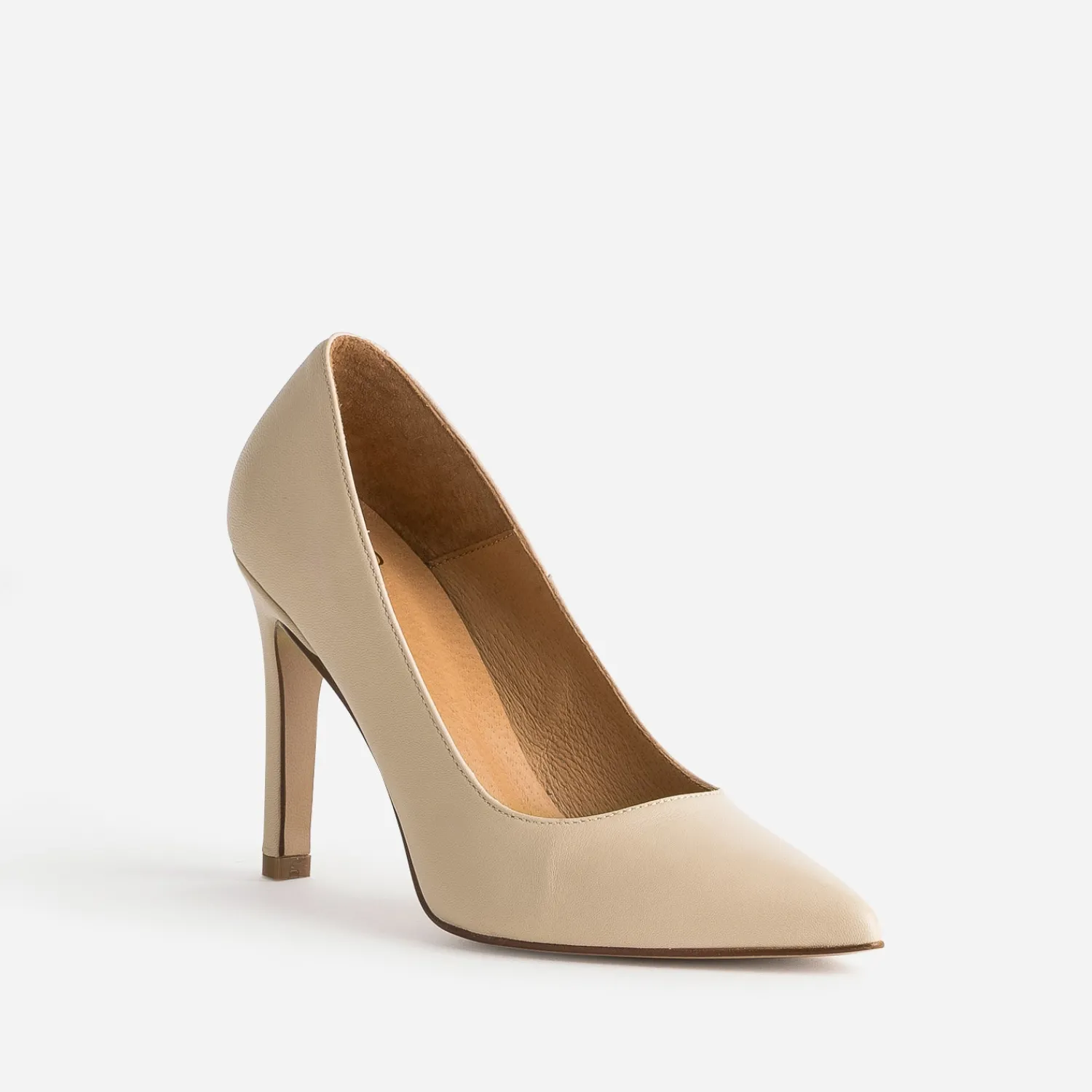 Texto Escarpins^Stiletto en cuir BEIGE