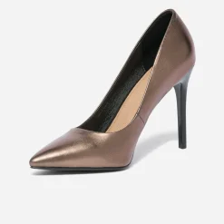 Texto Escarpins^Stiletto bronze métallisé à talon verni MARRON