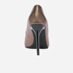 Texto Escarpins^Stiletto bronze métallisé à talon verni MARRON