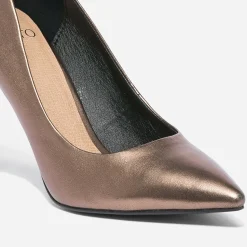 Texto Escarpins^Stiletto bronze métallisé à talon verni MARRON