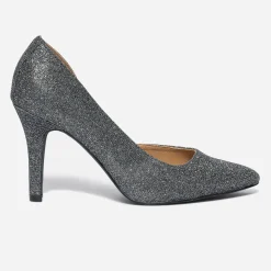 Texto Escarpins^Stiletto gris pailleté ARGENT