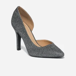Texto Escarpins^Stiletto gris pailleté ARGENT