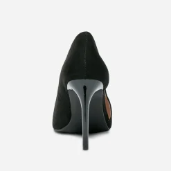 Texto Escarpins^Stiletto suédé à talon verni NOIR