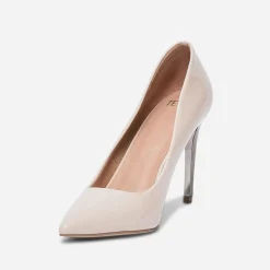 Texto Escarpins^Stiletto nude verni à talon miroir ROSE