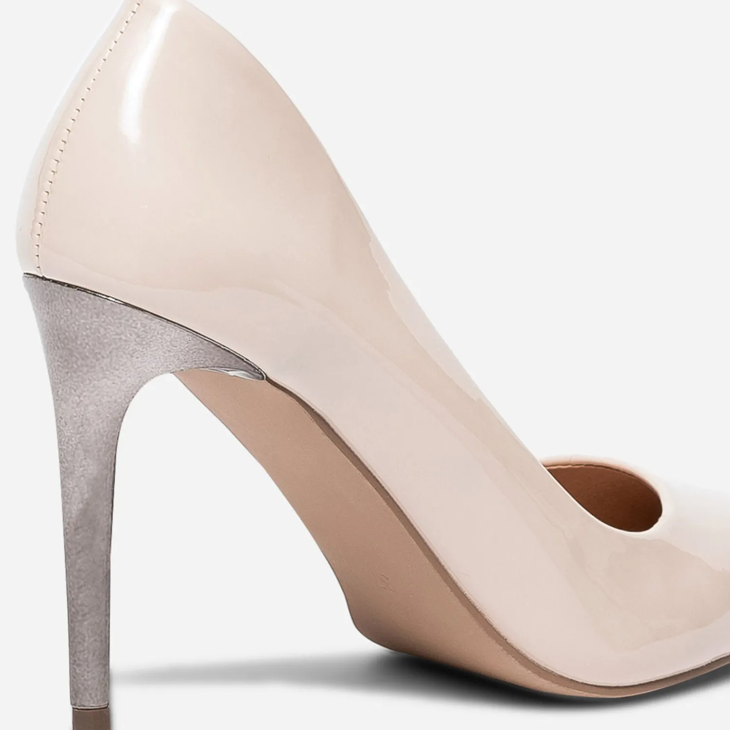 Texto Escarpins^Stiletto nude verni à talon miroir ROSE