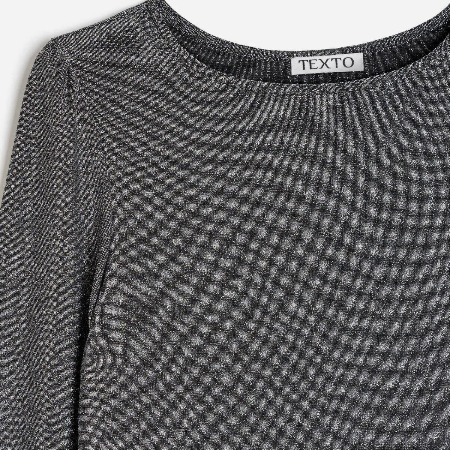 Texto Pulls^Tee-shirt gris métallisé à épaulettes ARGENT