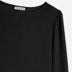 Texto Pulls^Tee-shirt à épaulettes NOIR