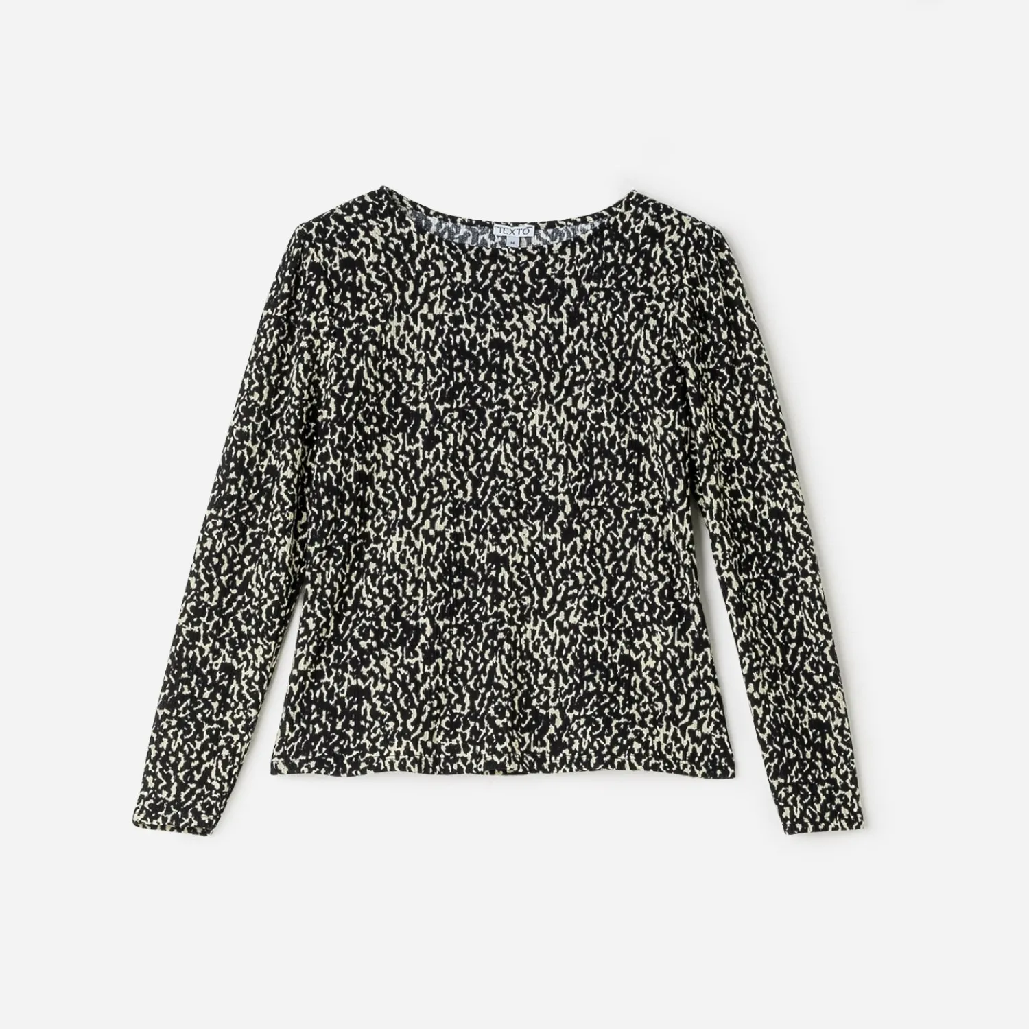 Texto Pulls^Tee-shirt imprimé animalier à épaulettes NOIR