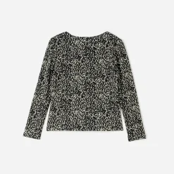 Texto Pulls^Tee-shirt imprimé animalier à épaulettes NOIR