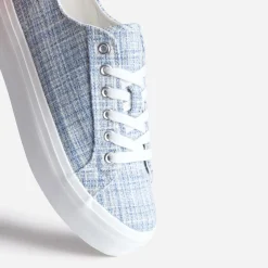 Texto Baskets^Tennis à plateforme e effet tweed BLEU