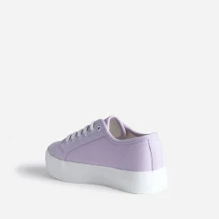 Texto Baskets^Tennis à plateforme parme en toile VIOLET