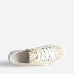 Texto Baskets^Tennis à plateforme effet tweed BEIGE