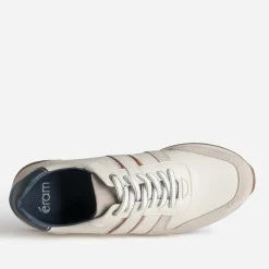 Eram Baskets/Tennis^Tennis beige clair et marron bi-matière BLANC
