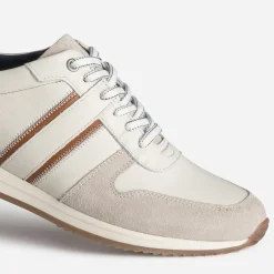 Eram Baskets/Tennis^Tennis beige clair et marron bi-matière BLANC