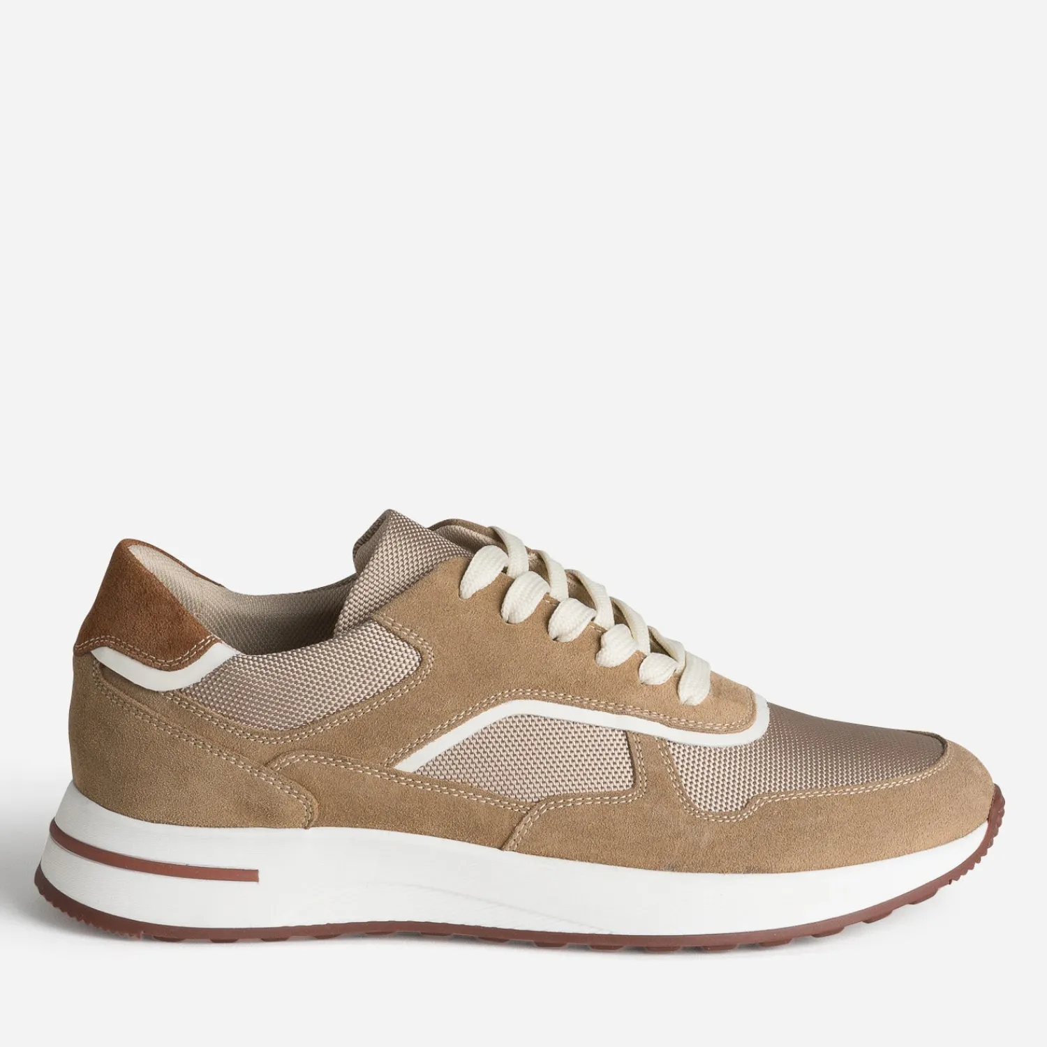 Eram Baskets/Tennis^Tennis beige cuir bi-matière CAMEL