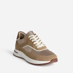 Eram Baskets/Tennis^Tennis beige cuir bi-matière CAMEL