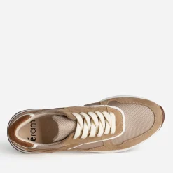 Eram Baskets/Tennis^Tennis beige cuir bi-matière CAMEL