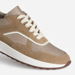 Eram Baskets/Tennis^Tennis beige cuir bi-matière CAMEL