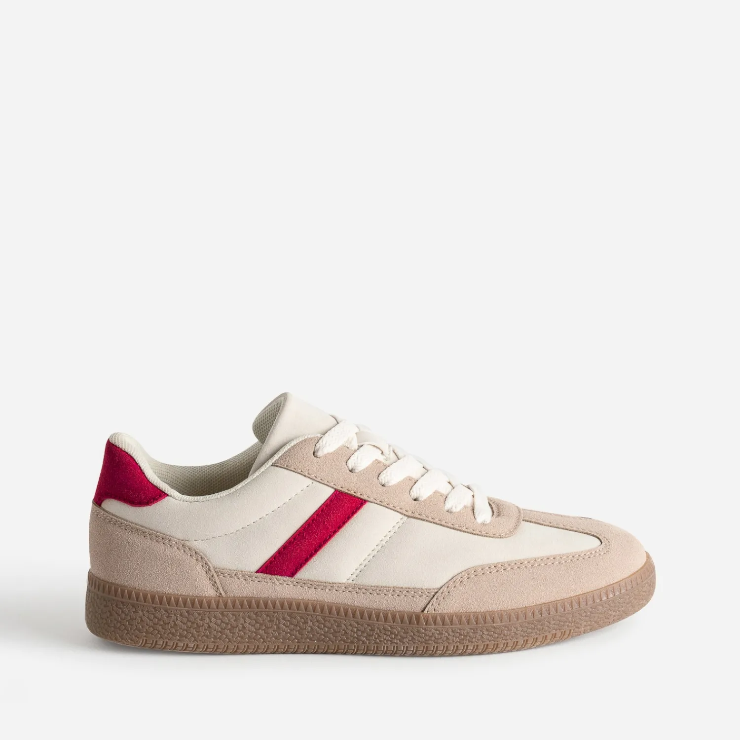 Eram Baskets^Tennis beige détails s ROUGE