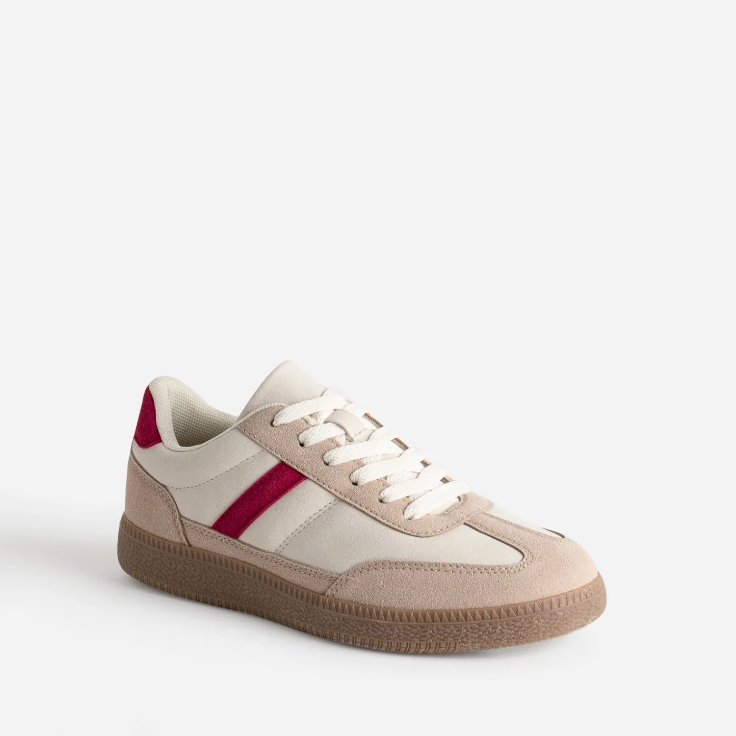 Eram Baskets^Tennis beige détails s ROUGE