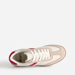 Eram Baskets^Tennis beige détails s ROUGE