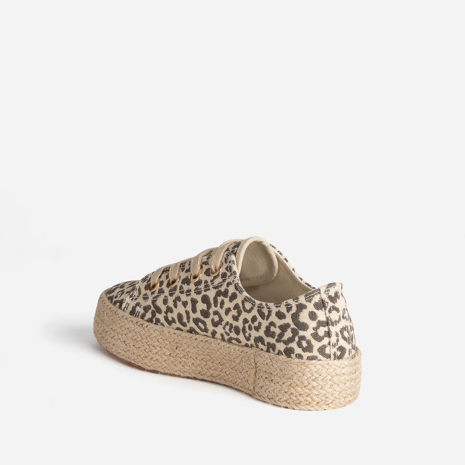 Eram Baskets^Tennis beige toile motif léopard MARRON