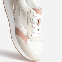 Eram Baskets^Tennis beige, vieux et taupe semelle amovible ROSE