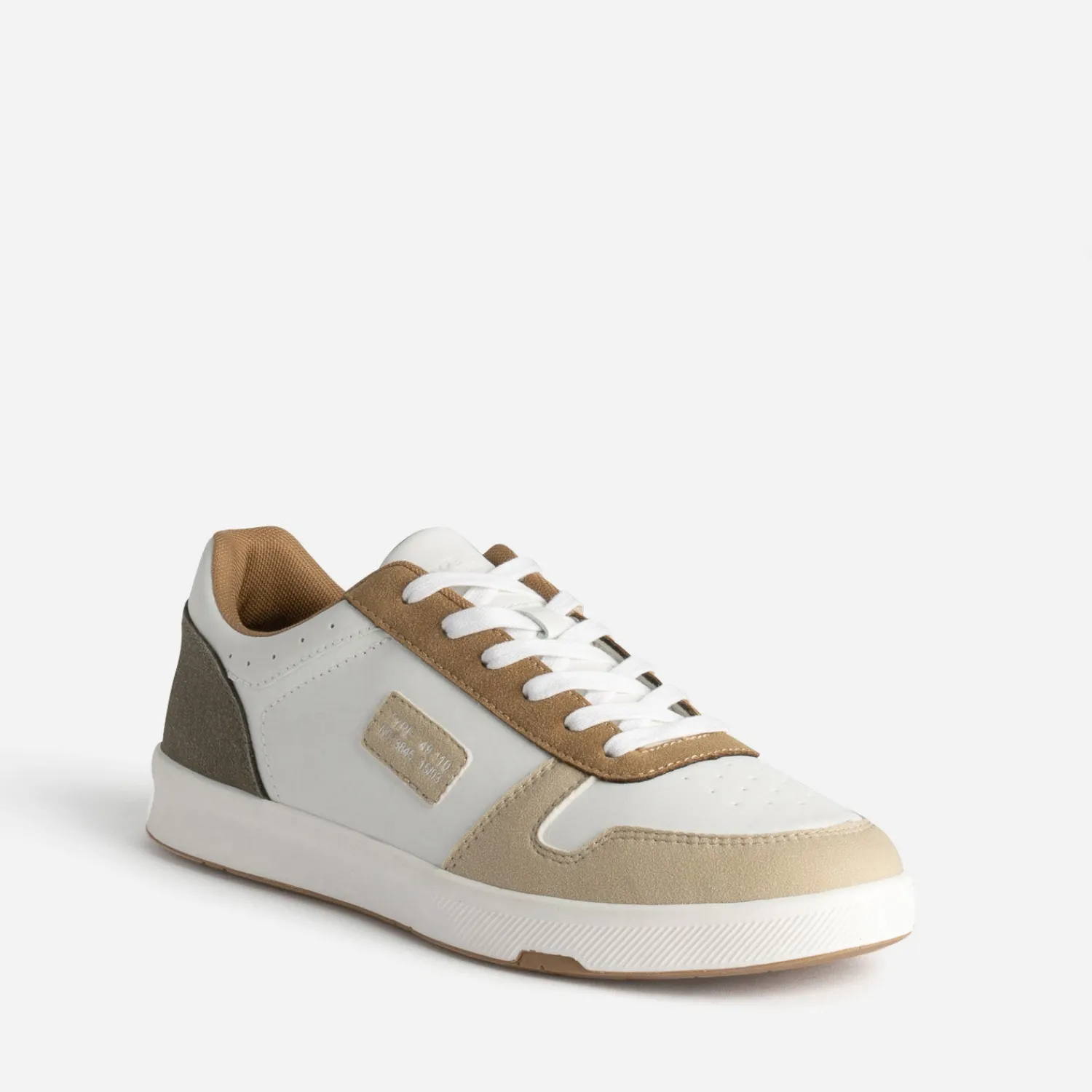 Eram Baskets/Tennis^Tennis blanche, , camel et kaki BEIGE