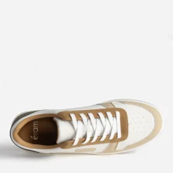 Eram Baskets/Tennis^Tennis blanche, , camel et kaki BEIGE