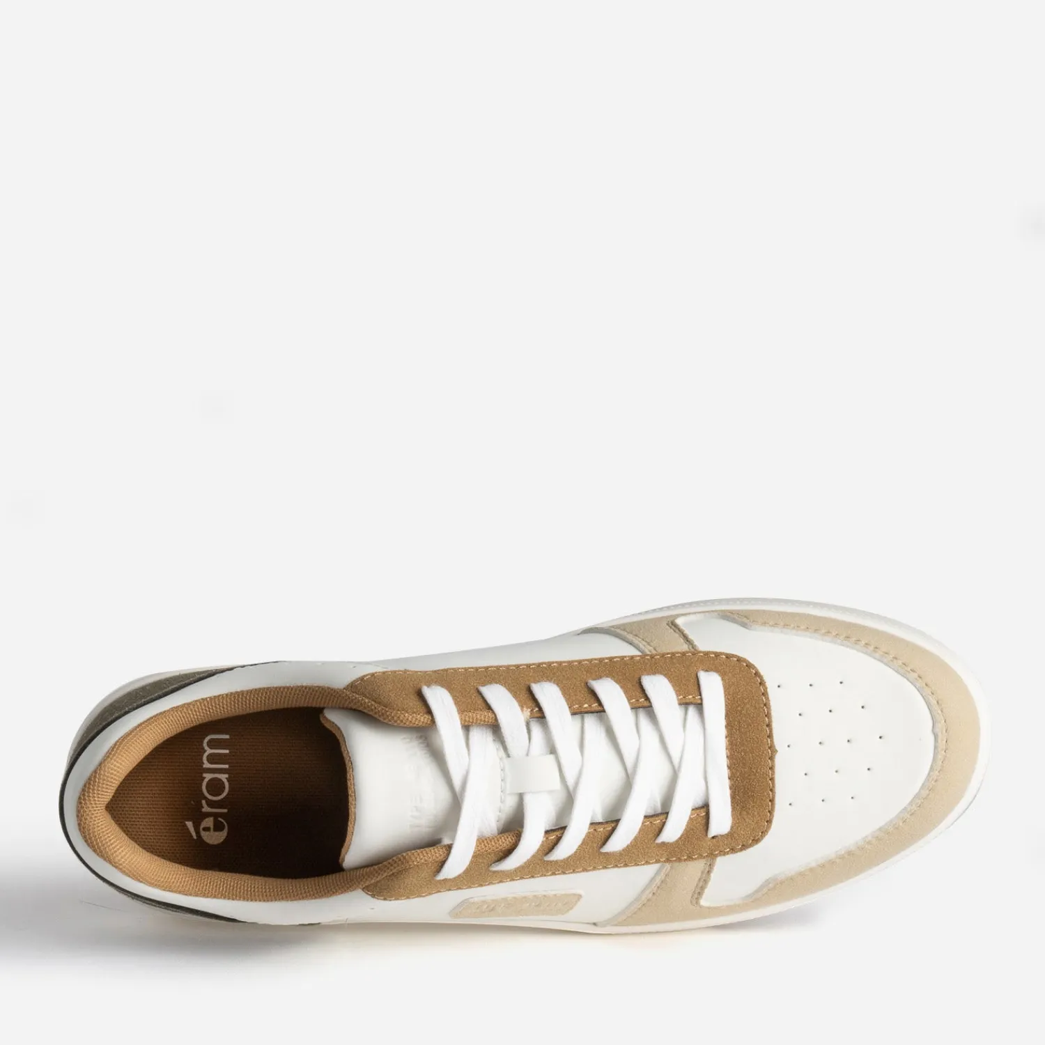Eram Baskets/Tennis^Tennis blanche, , camel et kaki BEIGE