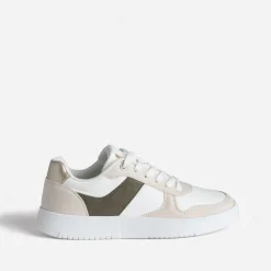 Eram Baskets^Tennis he, beige et kaki BLANC