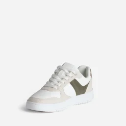 Eram Baskets^Tennis he, beige et kaki BLANC