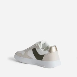 Eram Baskets^Tennis he, beige et kaki BLANC