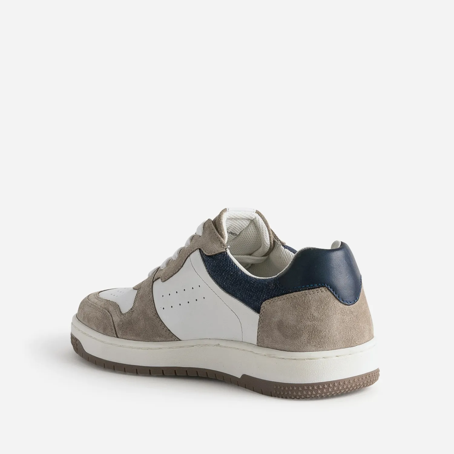 Eram Baskets/Tennis^Tennis he, beige et marine en cuir BLANC