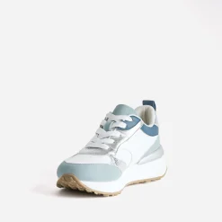 Eram Baskets^Tennis blanche, e et argent semelle amovible BLEU