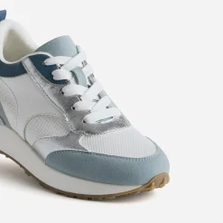 Eram Baskets^Tennis blanche, e et argent semelle amovible BLEU