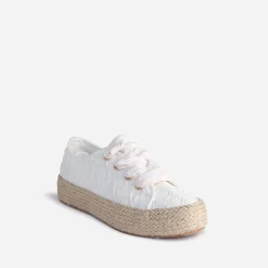 Eram Baskets^Tennis he brodée dentelle éco-conçue BLANC