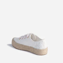 Eram Baskets^Tennis he brodée dentelle éco-conçue BLANC