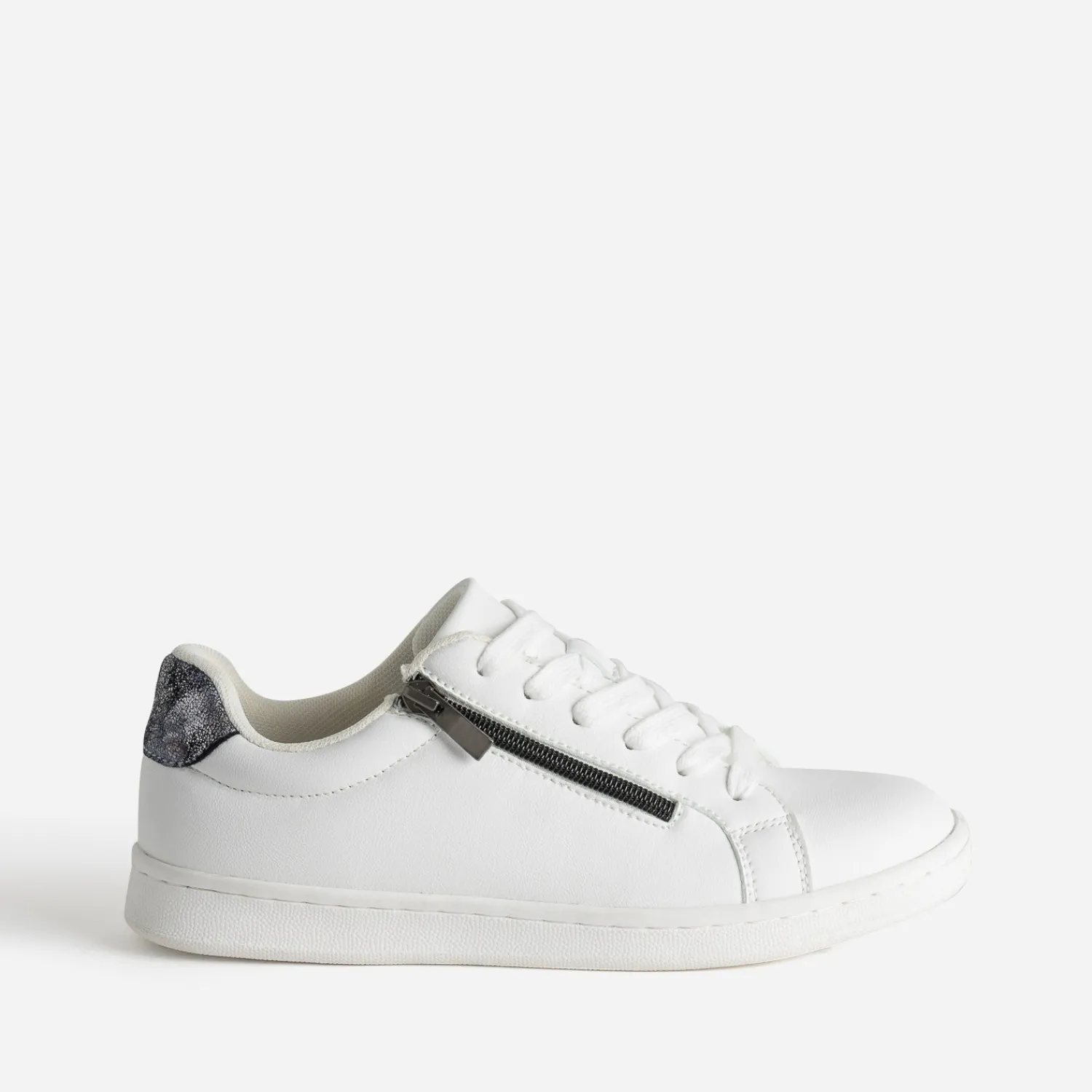 Eram Baskets^Tennis he contrefort marine irisé BLANC