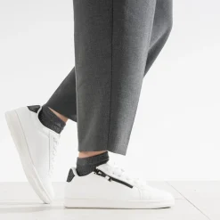 Eram Baskets^Tennis he contrefort marine irisé BLANC
