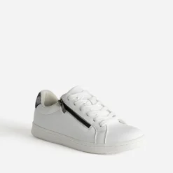 Eram Baskets^Tennis he contrefort marine irisé BLANC