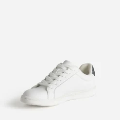Eram Baskets^Tennis he contrefort marine irisé BLANC