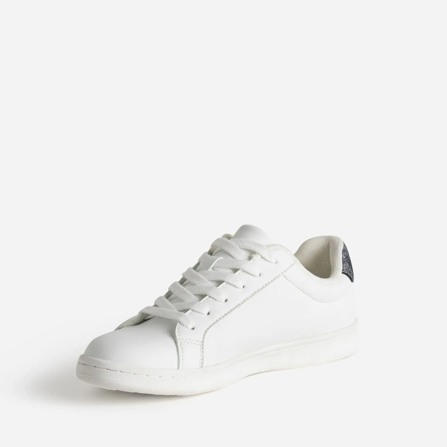 Eram Baskets^Tennis he contrefort marine irisé BLANC