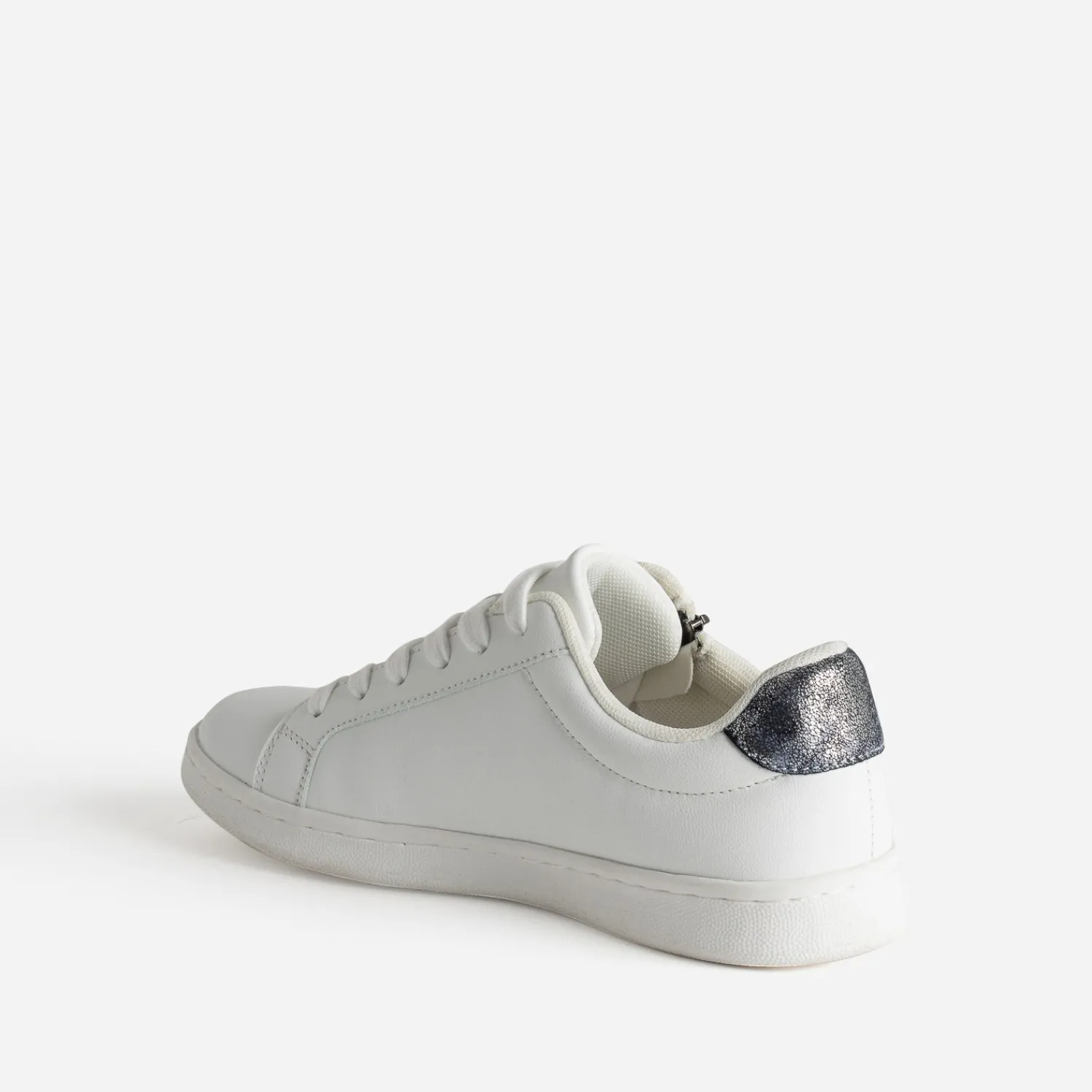 Eram Baskets^Tennis he contrefort marine irisé BLANC
