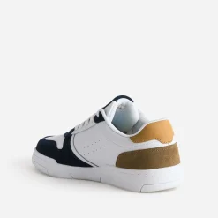 Eram Baskets/Tennis^Tennis he cuir découpes marine et beige BLANC