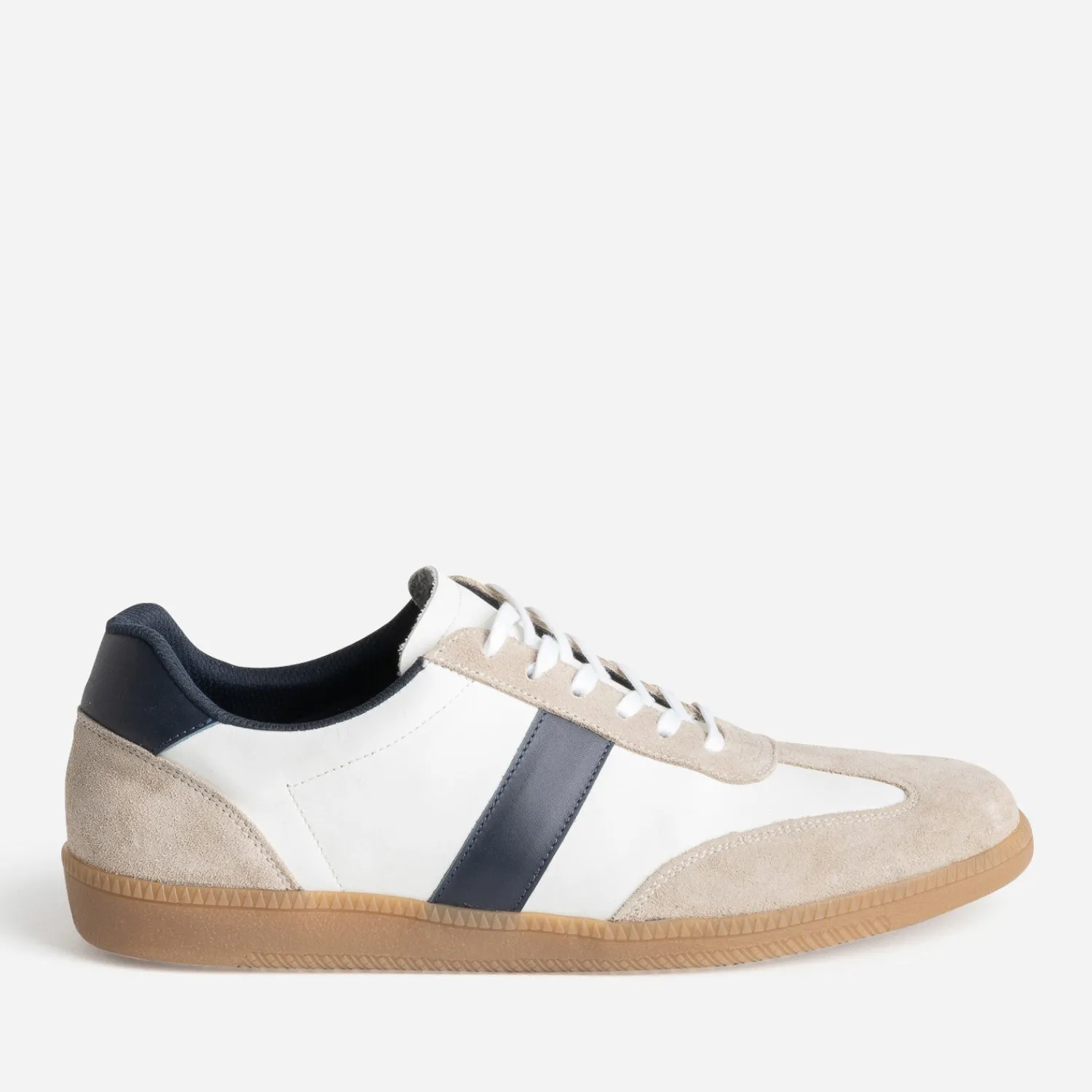 Eram Baskets/Tennis^Tennis he cuir détails beige et marine BLANC